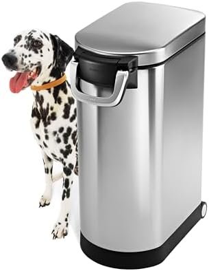 mplehuman 35 Liter, 40 lb / 18.1 kg X-Large Pet Food Storage Container for Dog Food, Cat Food, and Bird Feed, Brushed Stainless Steel - Image 1