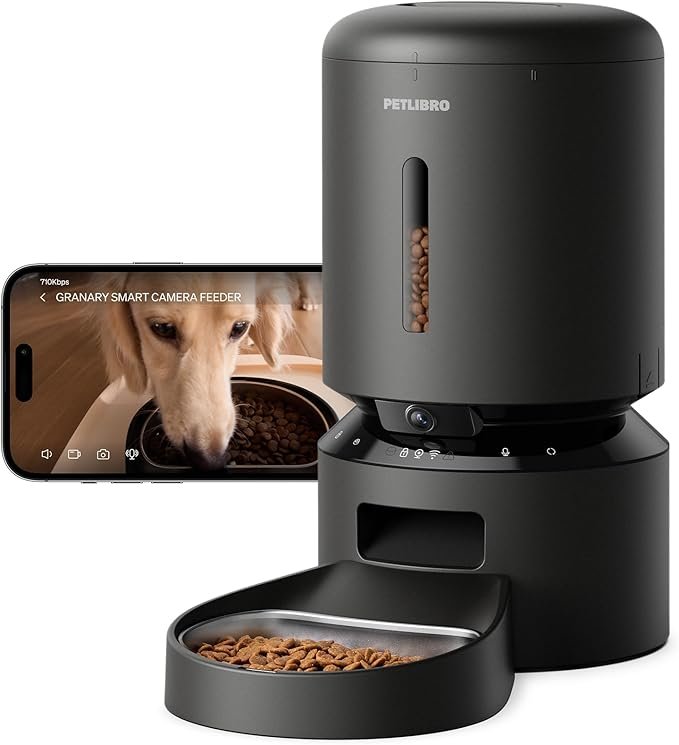 PETLIBRO Automatic Cat Feeder with Camera, 1080P HD Video with Night Vision, 5G WiFi Pet Feeder with 2-Way Audio, Low Food & Blockage Sensor, Motion & Sound Alerts for Cat & Dog Single Tray - Image 1