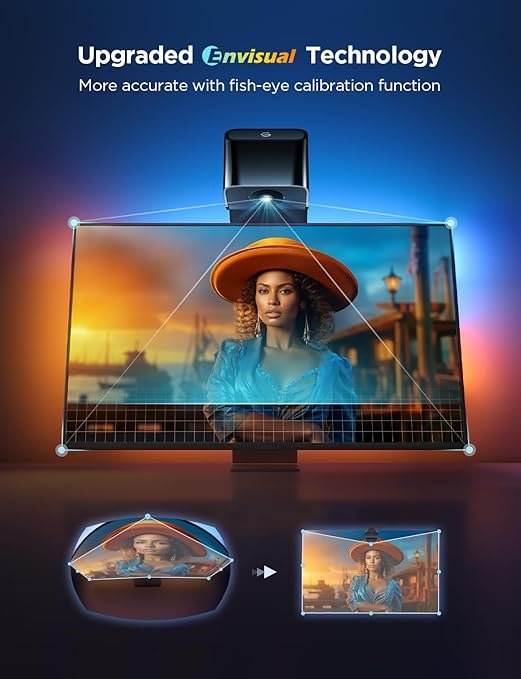 Govee TV Backlight 3 Lite with Fish-Eye Correction Function Sync to 75-85 Inch TVs, 16.4ft RGBICW Wi-Fi LED Strip Lights with Camera, 4 Colors in 1 Lamp Bead, Voice and APP Control, Adapter - Image 1