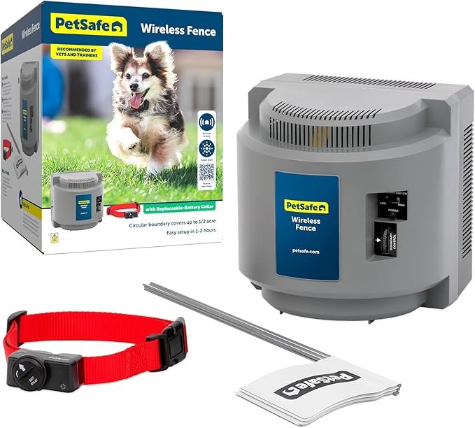 PetSafe Wireless Pet Containment System – Original Wireless Electric Fence for Dogs – Covers Up to 1/2 Acre – for Pets 8lb+ - Image 1