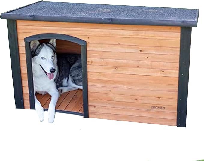 PRECISION PET PRODUCTS Extreme Outback Log Cabin Dog House, Large, Natural Wood (7027013) - Image 1