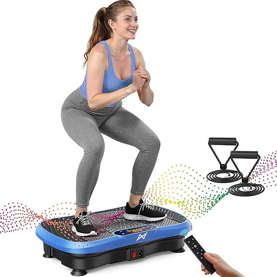 AXV Vibration Plate Fitness Platform Exercise Machine Vibrating Shaking Full Body Shaker Workout Vibrate Stand Shake Board Sport Gym for Weight Loss Fat Burner for Women Men - Image 1