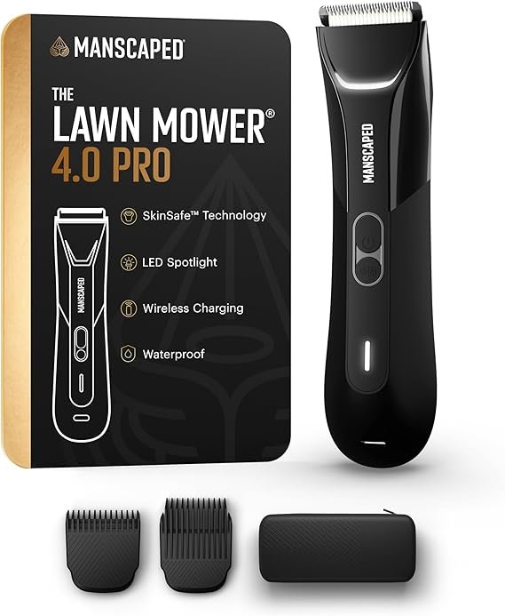 MANSCAPED® The Lawn Mower® 4.0 PRO – Groin & Body Hair Trimmer, Updated SkinSafe® Trimmer Blade, Waterproof Wet/Dry Groomer, USB-C & Wireless Charging Compatible, Men’s Ball Shaver with Travel Lock - Image 1