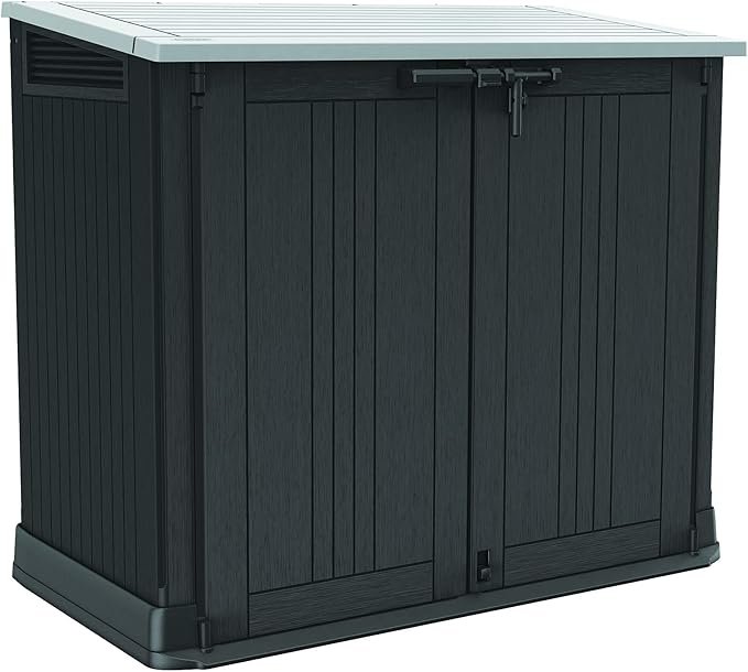 Keter Store-It-Out Prime 4.3 x 3.7 ft. Outdoor Resin Storage Shed with Easy Lift Hinges, Perfect for Yard Tools, Pool Floats and Garden Accessories, Black - Image 1