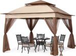 MASTERCANOPY Patio Gazebo Outdoor Pop Up Gazebo with Mesh Walls (11×11,Champagne) - Image 4