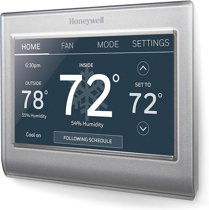 Honeywell Home RTH9585WF1004 Wi-Fi Smart Color Thermostat, 7 Day Programmable, Touch Screen, Energy Star, Alexa Ready, Gray - Image 1