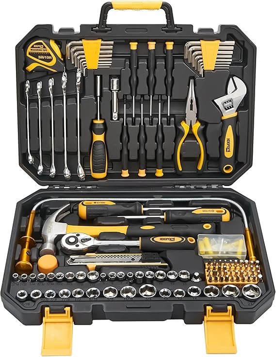 KOOPOOL 159 Piece Tool Set, Tool Box Kit for Mechanic and Car, General Household Home Tool Kit, Basic Tool Kit for Home Auto Repair, with Storage Case - Image 1