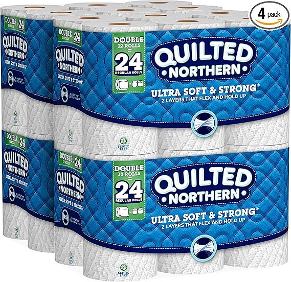 Quilted Northern Ultra Soft & Strong Toilet Paper, 48 Double Rolls, 48 = 96 Regular Rolls,12 Count (Pack of 4) - Image 1