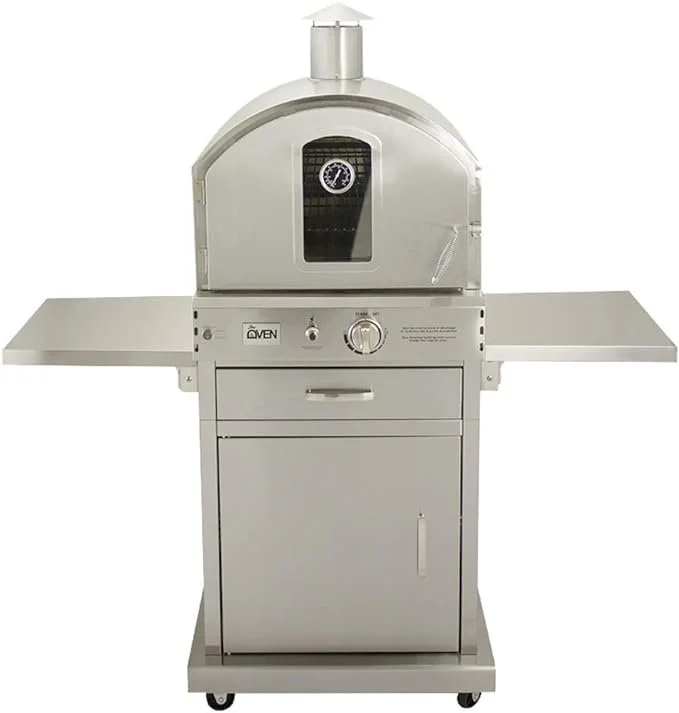 Summerset ‘The Oven’ Outdoor Freestanding Large Capacity Gas Ovens with Pizza Stones, Smoker Box and Mobile Cart, 304 Stainless Steel Construction, Natural Gas - Image 1