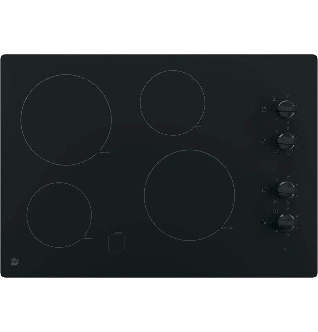 GE 30″ Built-In Knob Control Electric Cooktops JP3030DWBB - Image 1