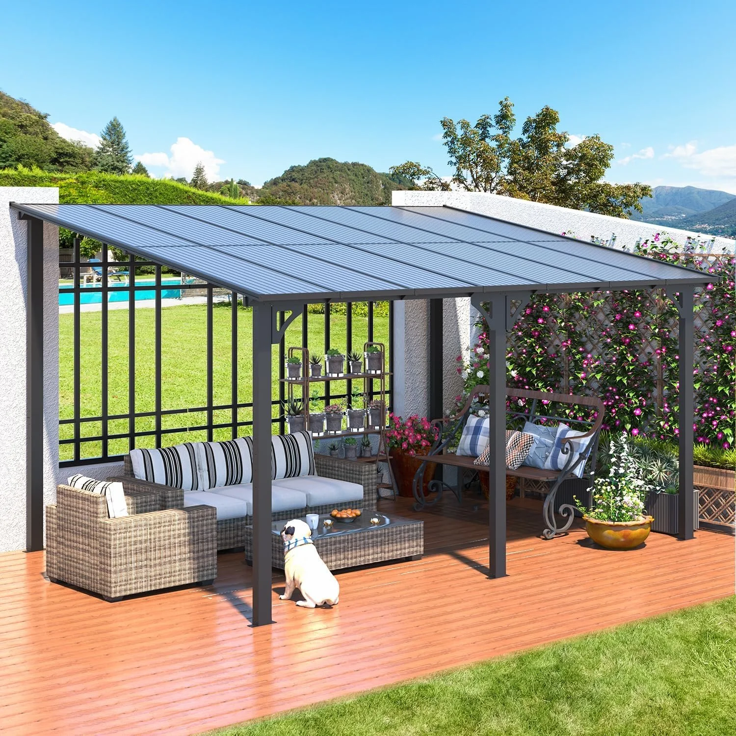 Aecojoy Aluminum Pergola with Canopys - Image 1