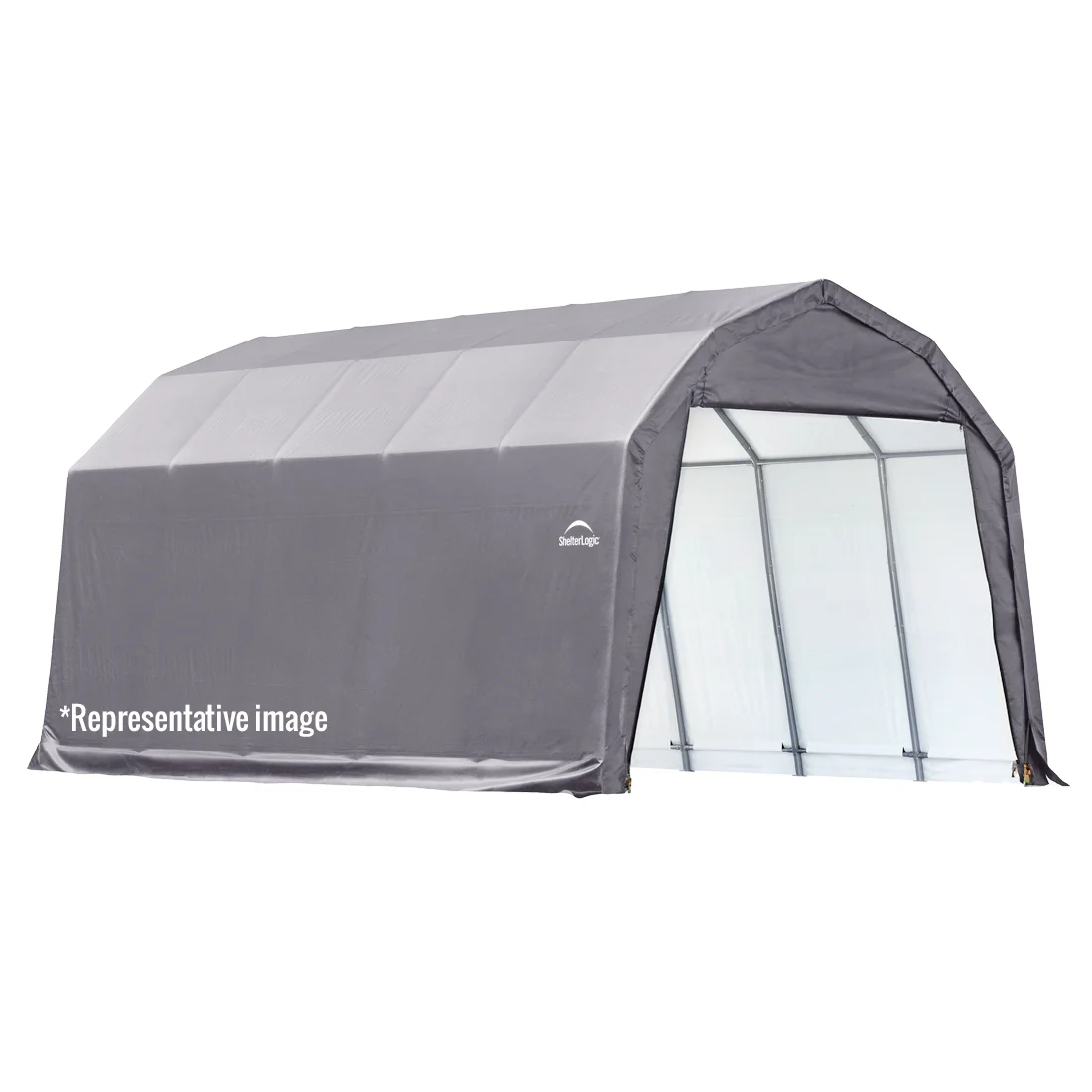 ShelterCoat Custom Round Wind and Snow Rated Shelter, 12 ft. x 20 ft. x 8 ft. Standard PE 9 oz. Grays - Image 1